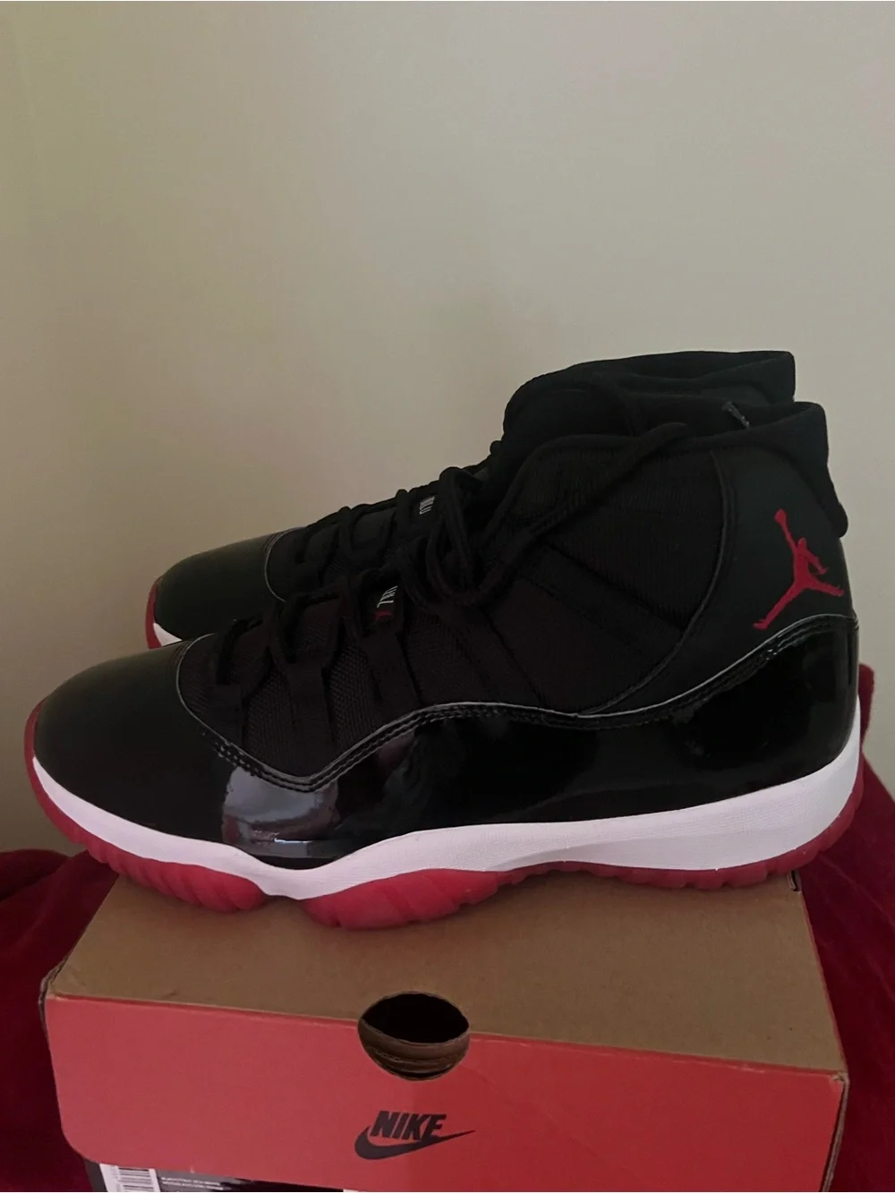 Jordan Black and Red Retro High-Top Sneakers